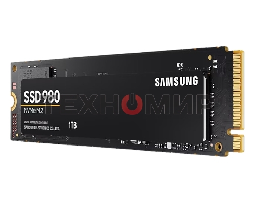 Накопитель SSD Samsung 980, 1000Gb, PCIe 3.0 x4, M.2 2280, NVMe, R/W 3500/3000