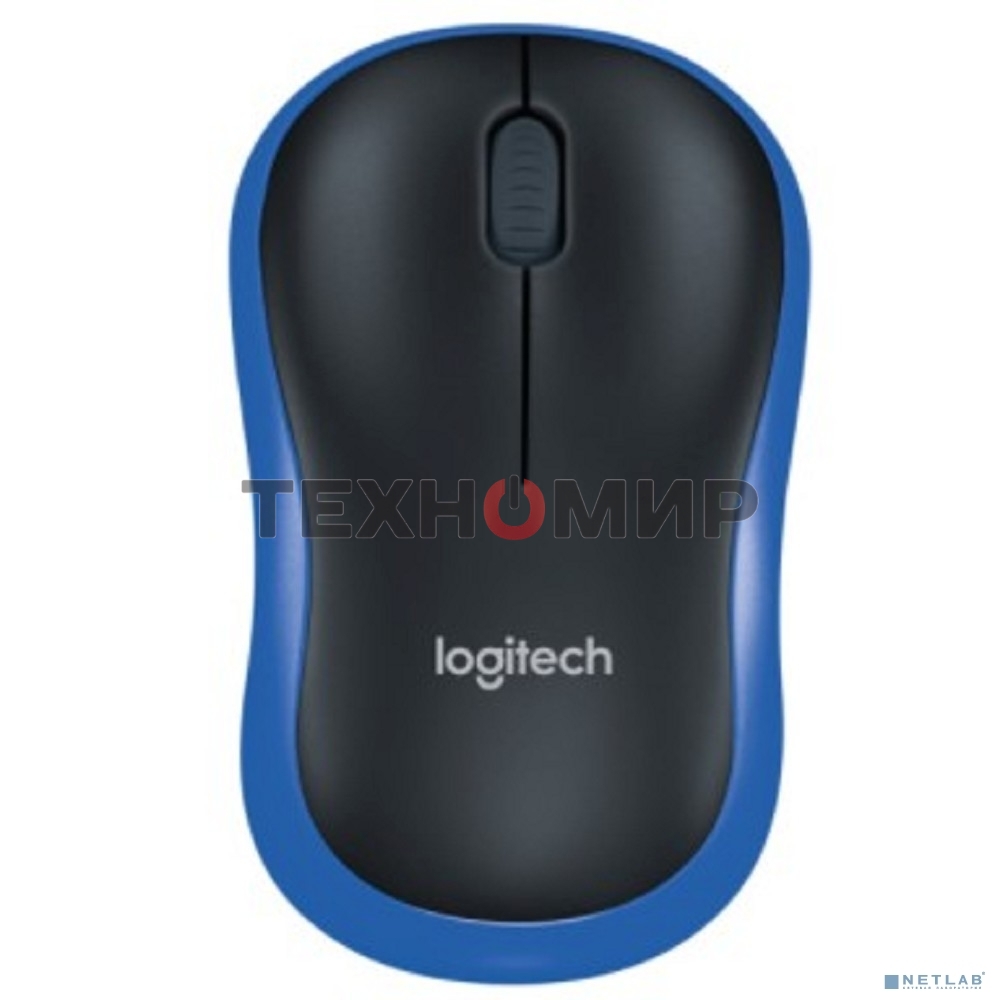 Мышь беспроводная Logitech M185 синий, 1000 dpi, радиоканал, USB, кнопки - 3