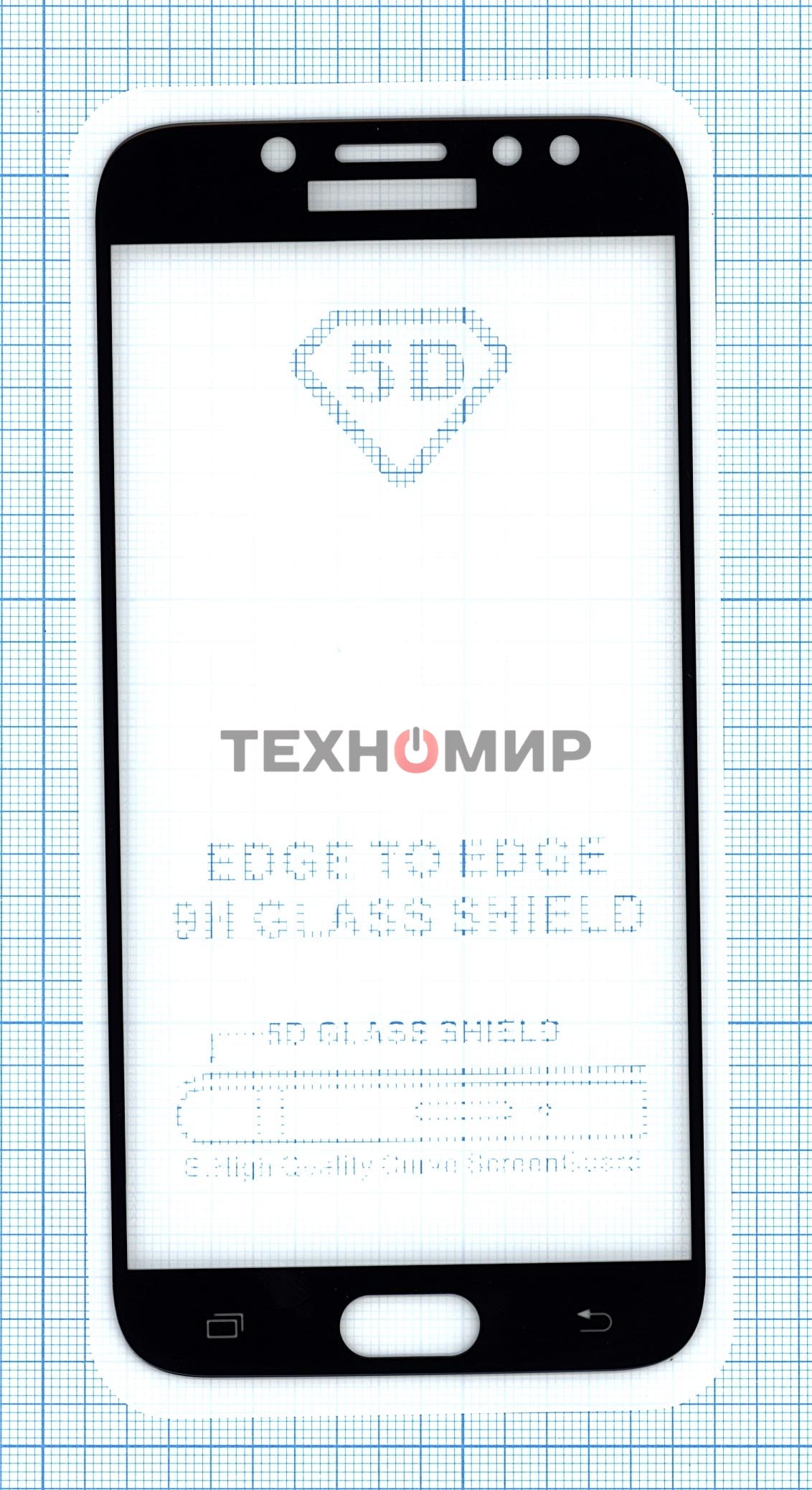 Защитное стекло для Samsung Galaxy J7 черный