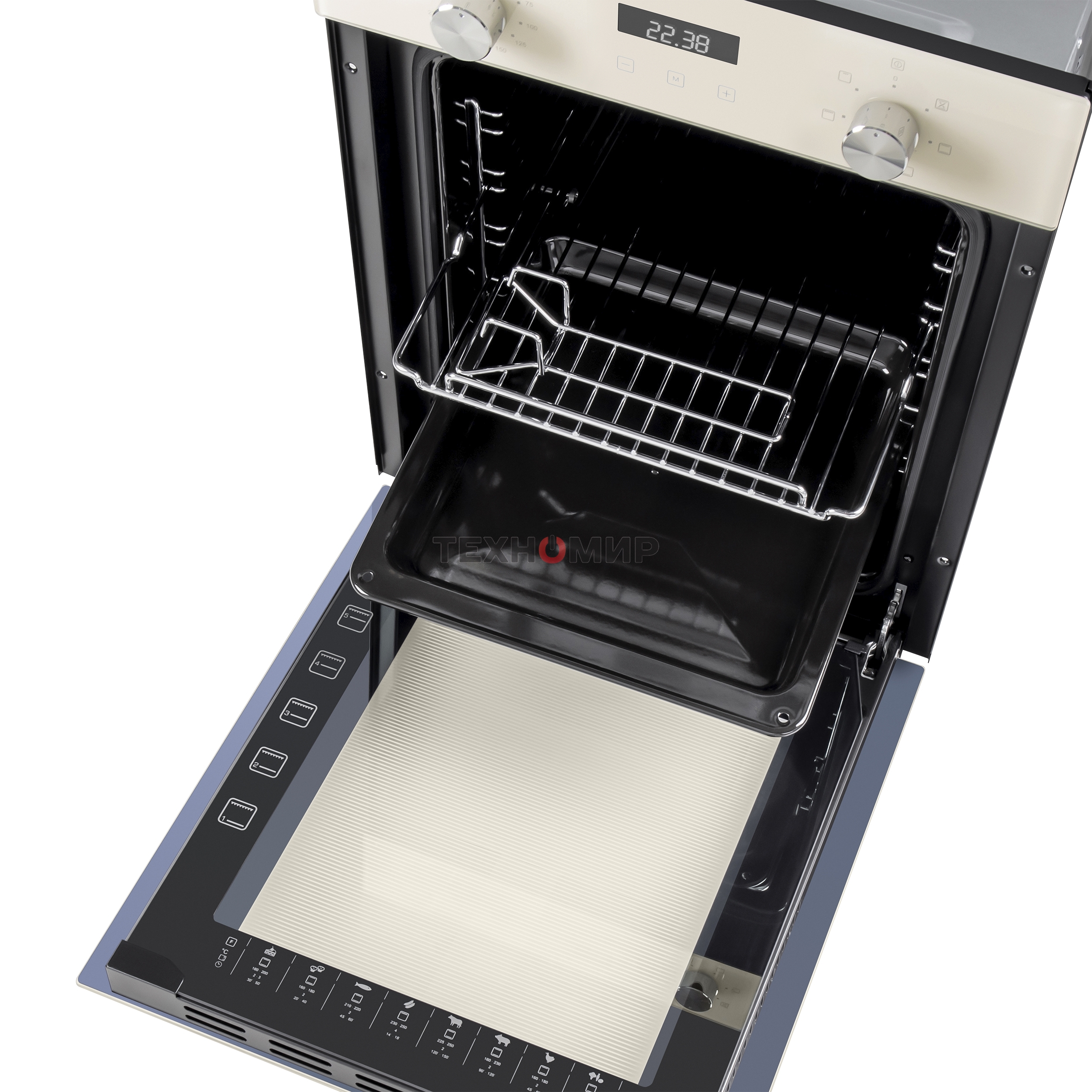 Шкаф духовой электрический Maunfeld EOEM516BG, 45 см, 51 л, бежевый, встраиваемый