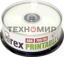 Диск CD-R Mirex 700 Mb, 48х, Cake Box (25), Ink Printable (25/300)