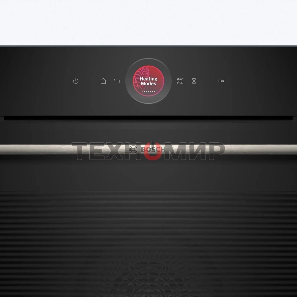 Встраиваемый духовой шкаф с 14 режимами нагрева,контроль температуры от 30 °C до 300 °C,объем 71 л,Eco Clean Direct,TFT сенсорный дисплей,дверь с SoftClose и SoftOpen, Bosch Assist,система очистки пиролитическая,черный