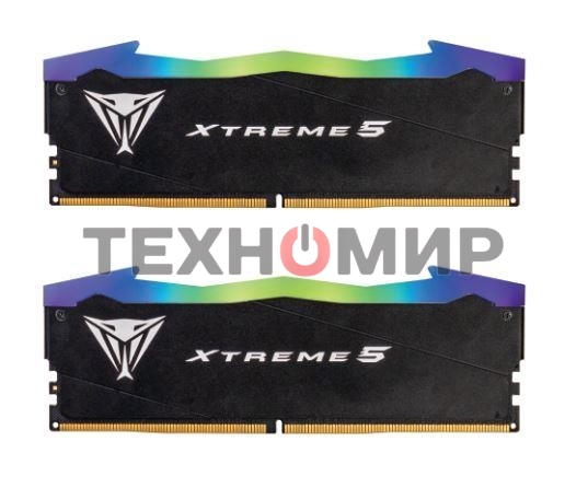 Оперативная память Patriot Viper Xtreme 5, DDR5, 48GB (2x24GB), 7600MHz, CL36, DIMM, с радиаторами, RGB, черный
