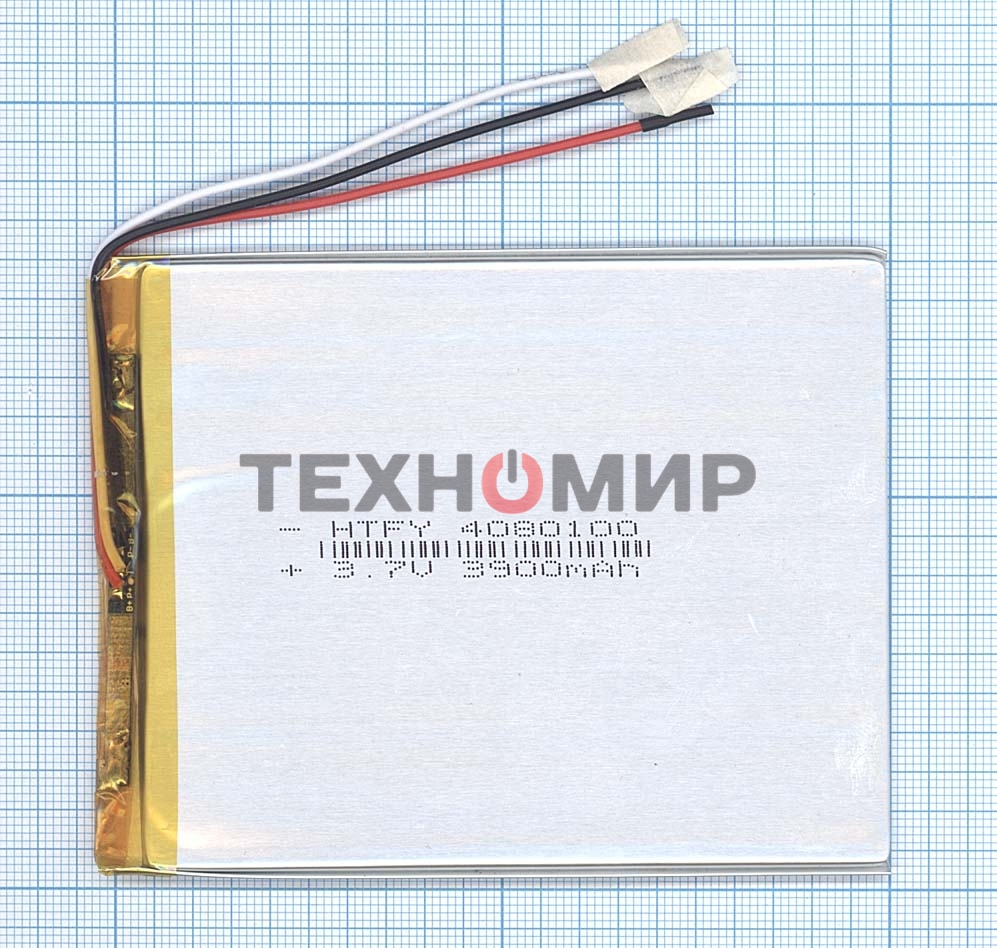Аккумулятор Li-Pol (батарея) 4x80x100мм 3pin 3.7V/3900mAh