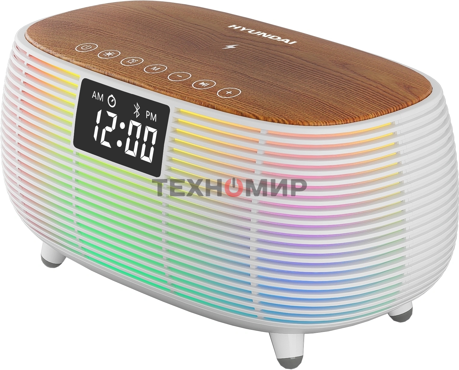 Радиобудильник Hyundai H-RCL231 белый LCD подсв:белая часы:цифровые FM