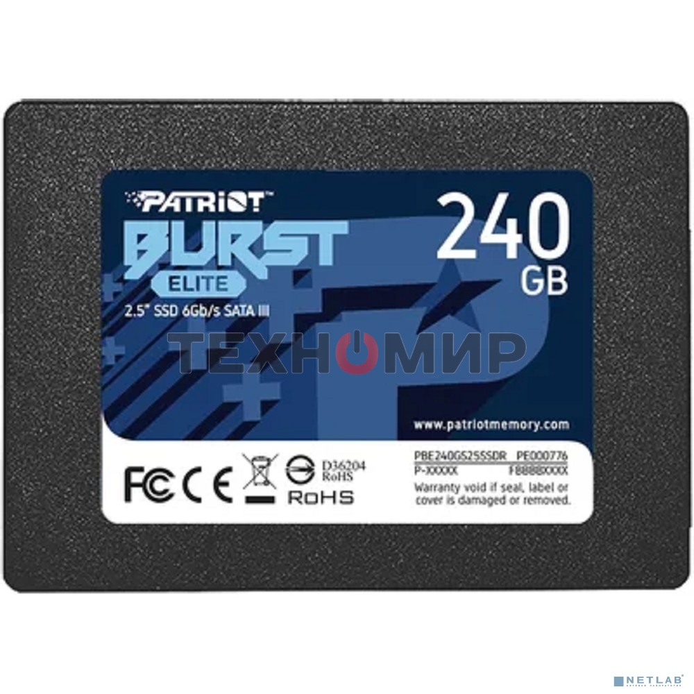 Накопитель SSD Patriot Burst Elite, 240Gb, SATA, 2.5