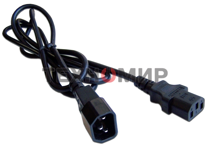 Шнур питания Lanmaster C13-C14, 3х0.75, 220В, 10А, черный, 1.8 метра
