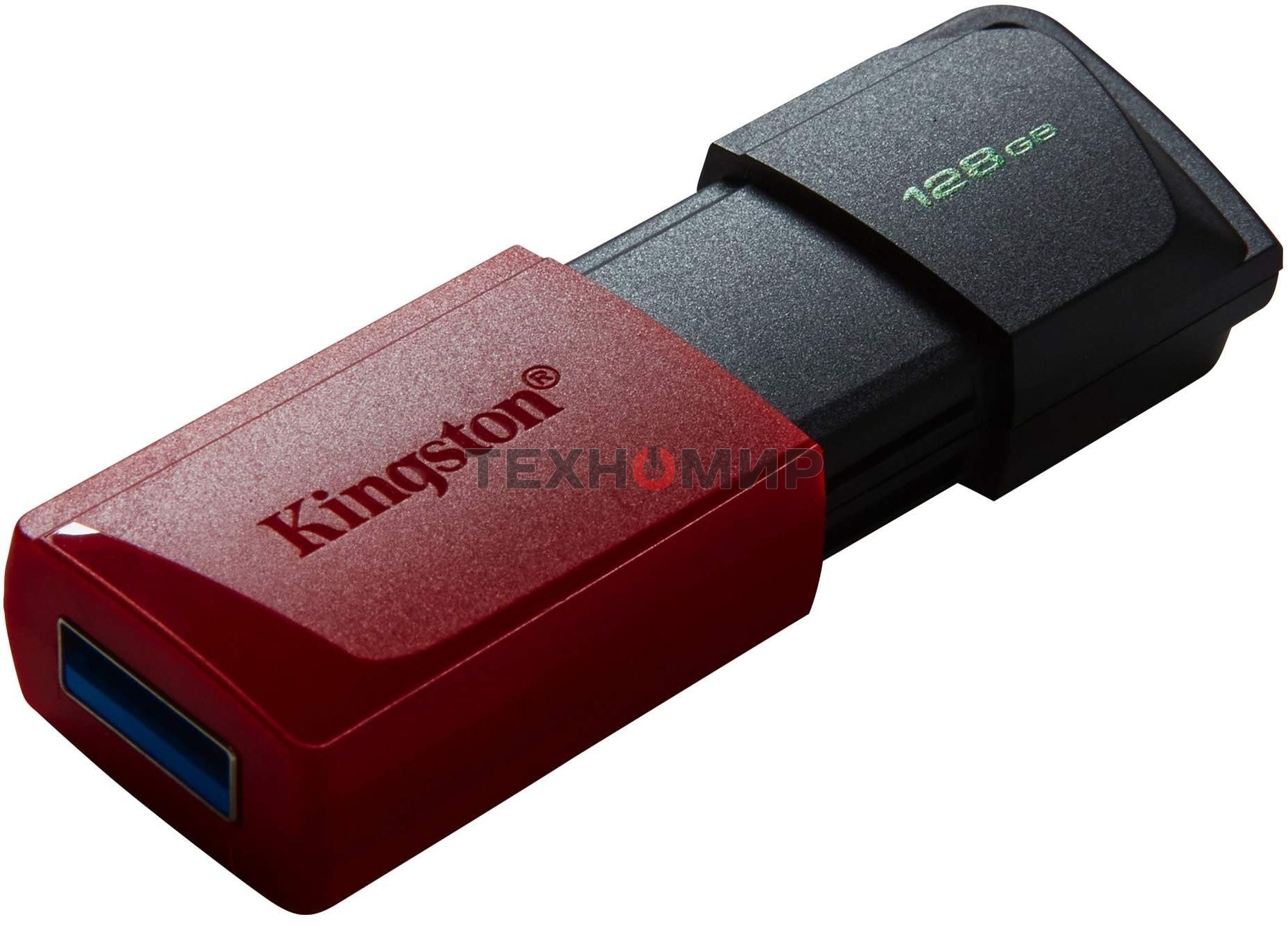 Флешка USB Kingston DataTraveler Exodia M (DTXM/128Gb), 128Gb, USB 3.2 Gen 1, R/W 150/60, черный/красный