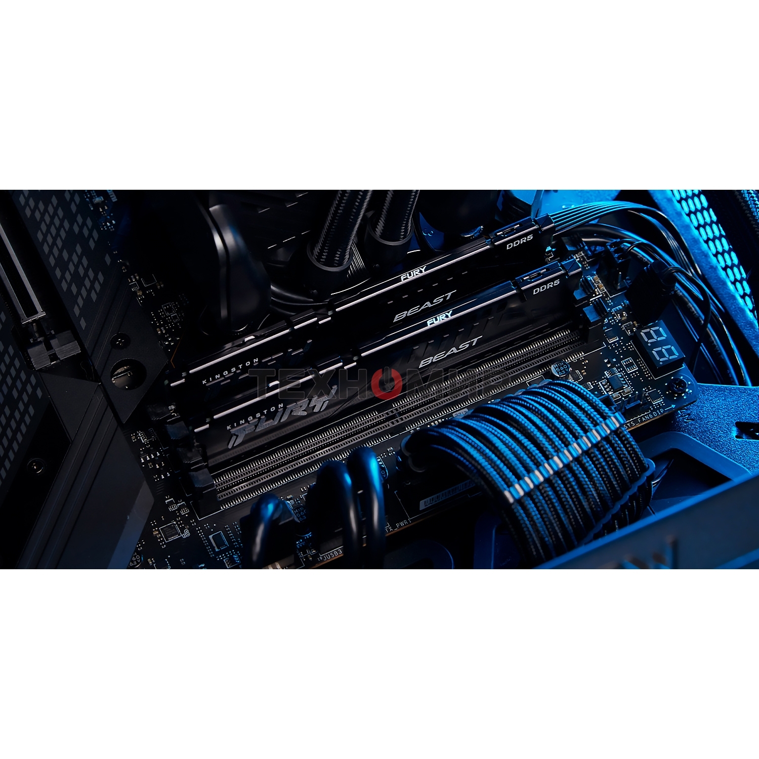 Оперативная память Kingston Fury Beast, DDR5, 32Gb (2x16Gb), 6400MHz, CL32, DIMM, с радиатором, черный