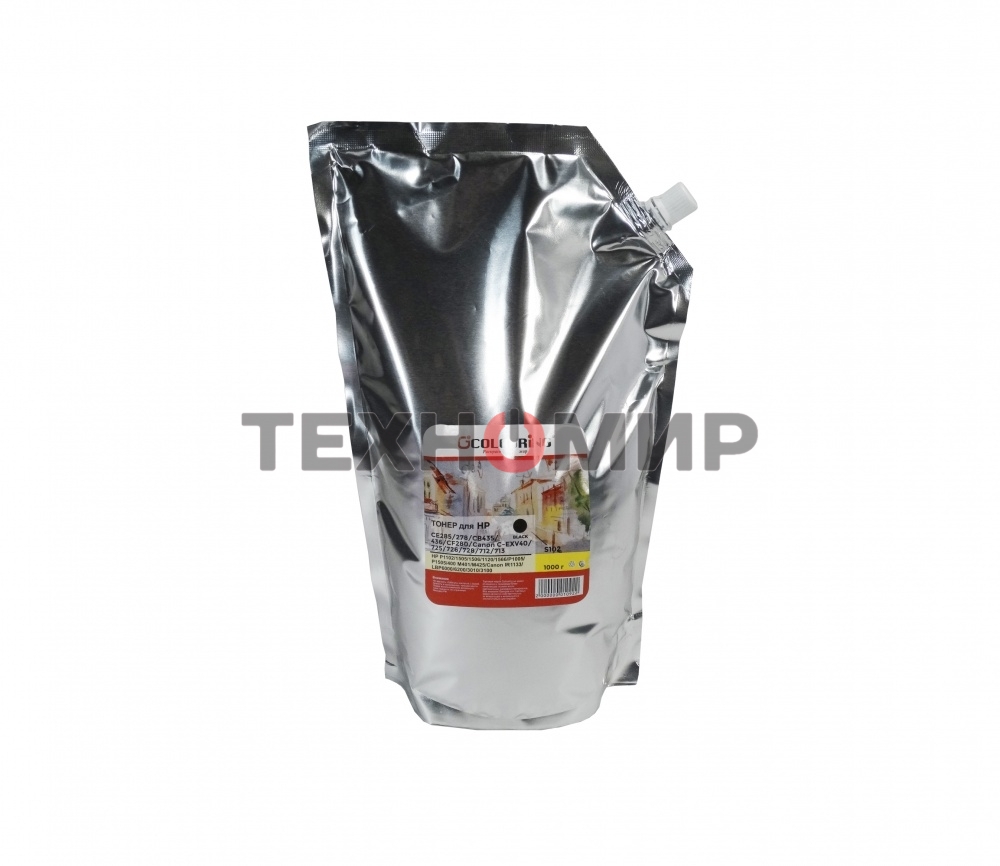 Тонер Colouring CG-CE285/278/CB435/436/CF280/Canon C-EXV40/725/726/728/712/713 для принтеров HP P1102/1505/1506/1120/1566/P1005/P1505/400 M401/M425/Canon IR1133/LBP6000/6200/3010/3100 1000гр Фасовка РФ SOFT