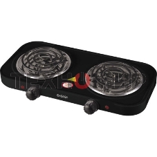 Плита настольная электрическая Energy EN-904В чёрный, 2 кВт, ТЭН, конфорки - 2, нержавеющая сталь, поворотные переключатели