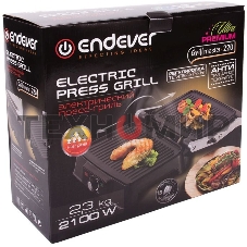 Гриль-пресс электрический Endever Grillmaster 220, серебристый/черный