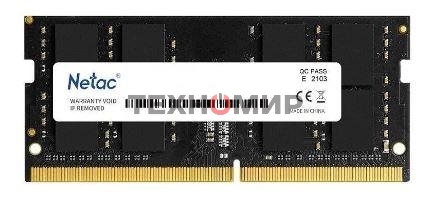 Оперативная память NETAC Basic, DDR4, 8GB (1x8GB), 2666MHz, CL19, SO-DIMM