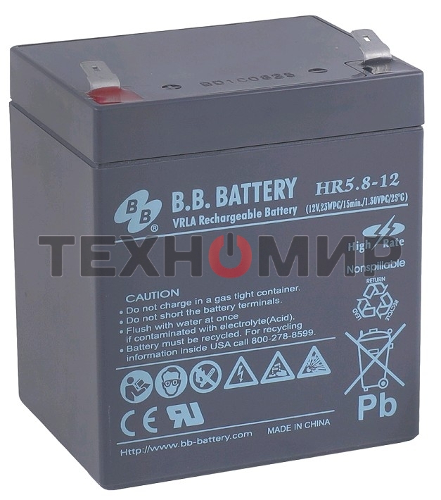 Батарея для ИБП B.B.Battery HR 5.8-12 (12V 5.8Ah)