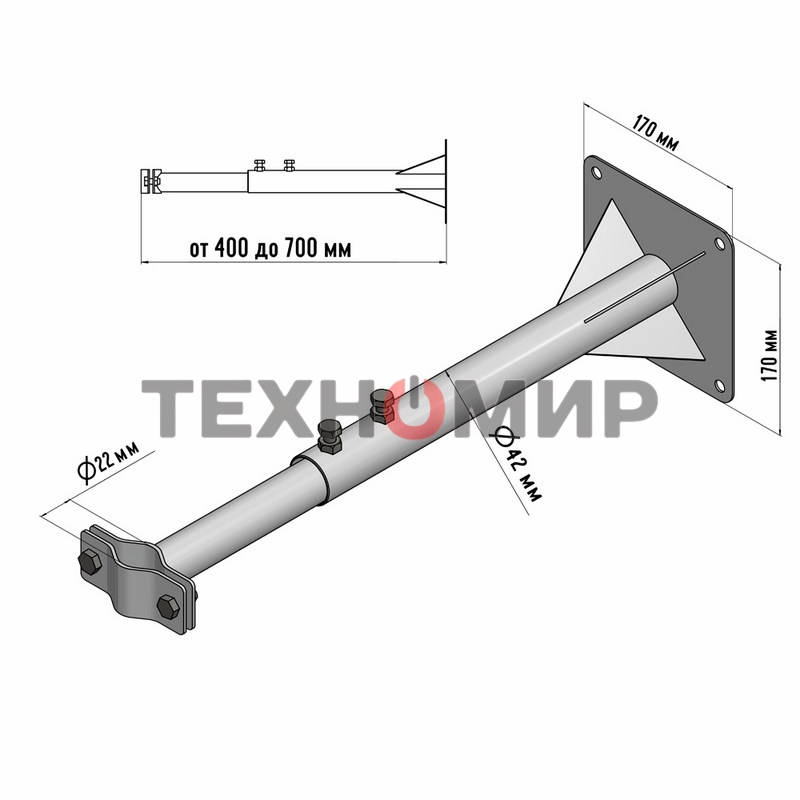 Кронштейн для мачт Rexant 