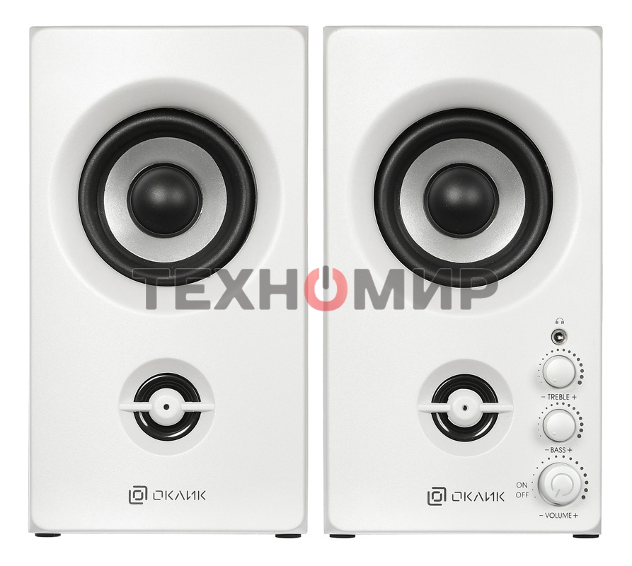 Акустическая система Oklick OK-164 2.0 белый 30Вт
