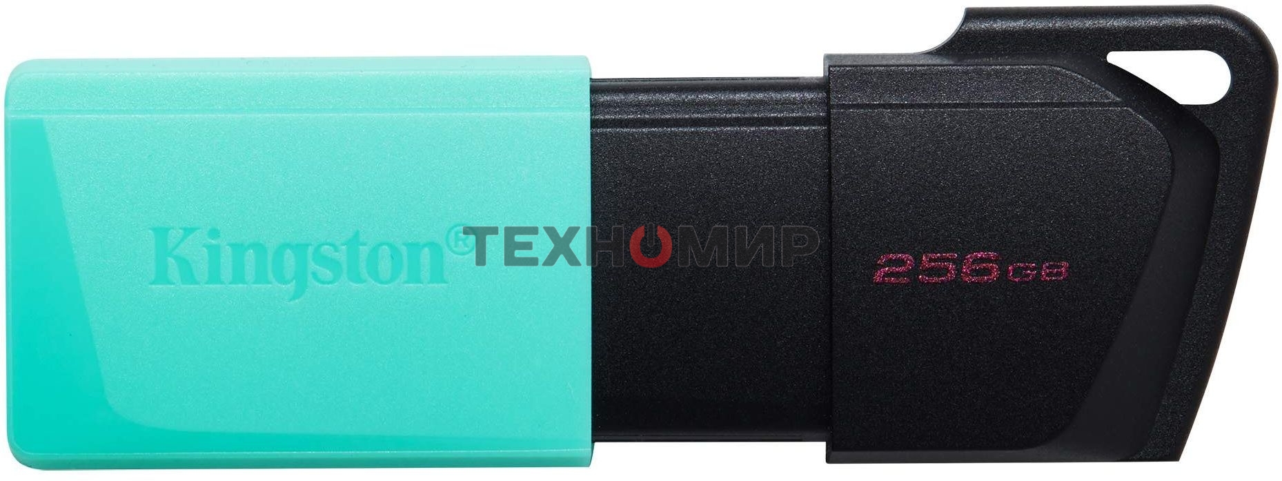 Флешка USB Kingston DataTraveler Exodia М (DTXM/256Gb), 256Gb, USB 3.2 Gen 1, R/W 150/60, черный/бирюзовый