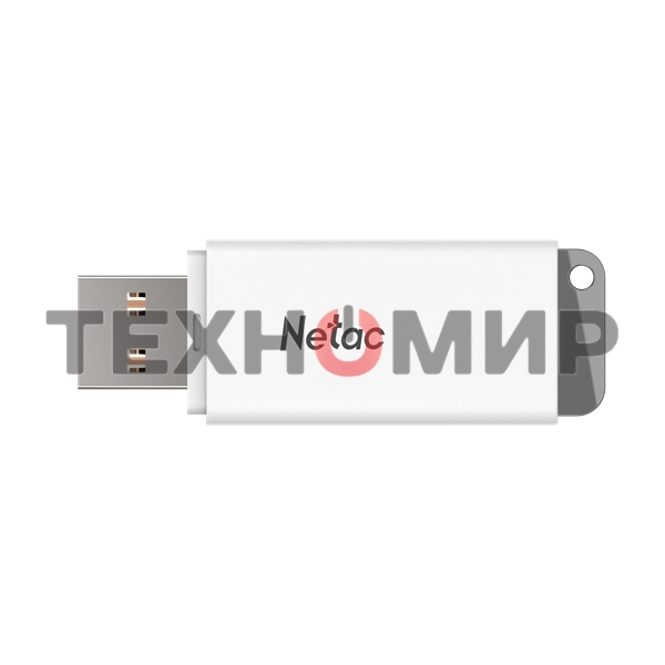 Флешка USB Netac U185 (NT03U185N-064G-20WH), 64Gb, USB 2.0, R/W 25/10, белый/серый
