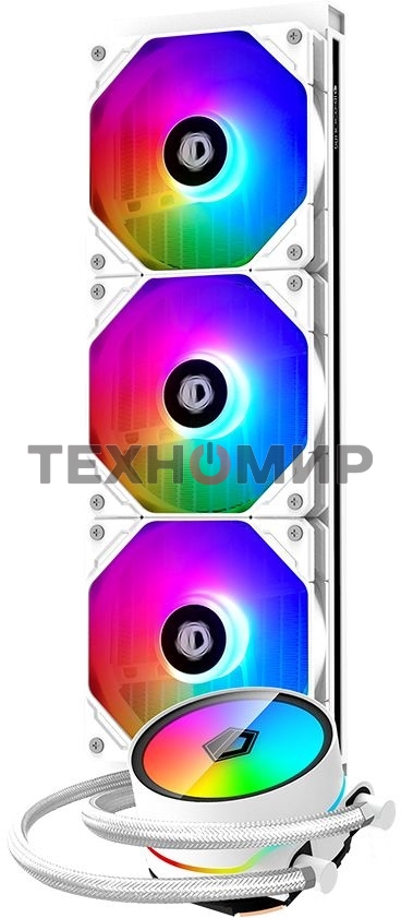 Комплект жидкостного охлаждения ID-COOLING ZOOMFLOW 360 XT SNOW LGA20XX/LGA115X/AM4/AM3/+/AM2/+/FM2/+/FM1(4шт/кор,TDP 350W, cнежно-белый, ARGB FAN and PUMP, PWM, TRIPLE FAN 120mm) RET