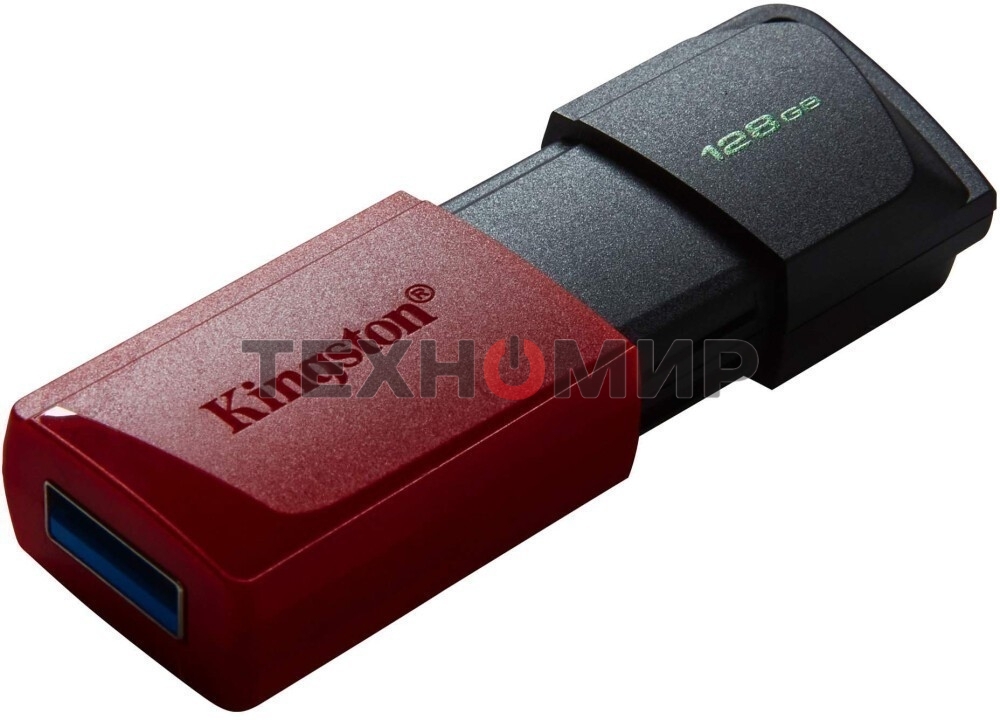 Флешка USB Kingston DataTraveler Exodia M (DTXM/128Gb), 128Gb, USB 3.2 Gen 1, R/W 150/60, черный/красный