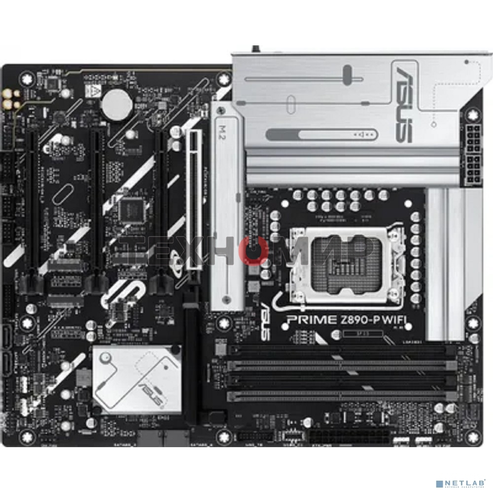 Материнская плата ASUS PRIME Z890-P WIFI, LGA 1851, Intel Z890, 4xDDR5, 4xSATA, 4xM.2, 1xPCIe 5.0 x16, 2xPCIe 4.0 x4, 1xPCIe 4.0 x1, 1xHDMI, 1xDP, 1xUSB-C (видеовыход), 2xUSB-A 3.2 Gen 1, 1xUSB-A 3.2 Gen 2, 4xUSB-A 2.0, 1xUSB-C Thunderbolt 4, 1x 2.5Gb LAN