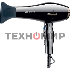 Фен Sakura SA-4038BK Professional 2400Вт 4 темп.режима 2 скор. 2 конц.