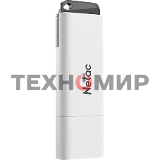 Флешка USB Netac U185 128 Gb NT03U185N-128G-30WH, USB 3.0, с колпачком, пластиковая белая