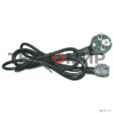 Кабель питания Gembird 1.8м, VDE(0.75мм), черный, угловой разъем, с зазем., пакет