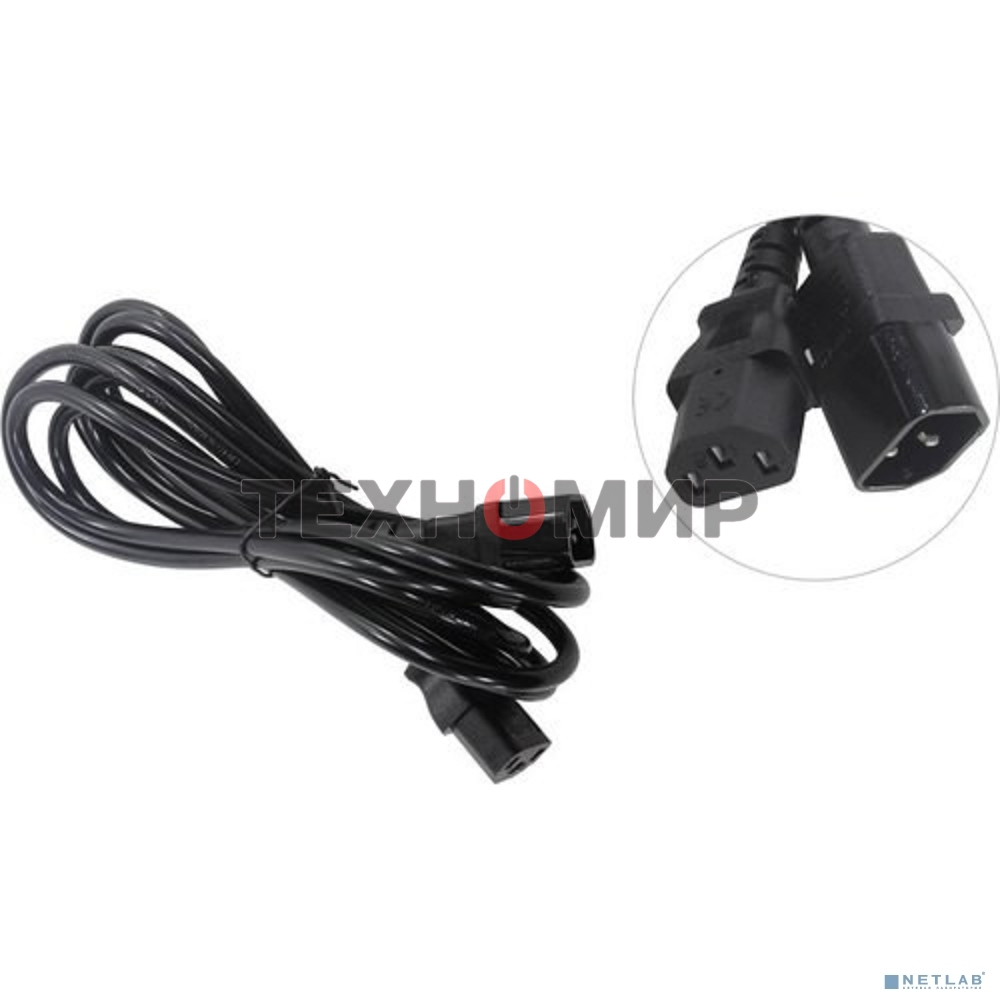 Кабель монитор-компьютер (UPS->уст-во) ExeGate Power EC-3P (С13->С14) VDE-250V-3*1,0-CU, 10A, 3м