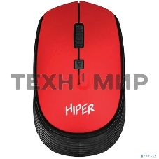 Мышь беспроводная HIPER HOMW-082 красный, 1600 dpi, радиоканал, USB, кнопки - 4