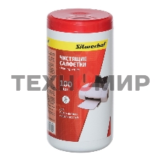 Салфетки Silwerhof 671215 для пластиковых поверхностей туба 100шт влажных