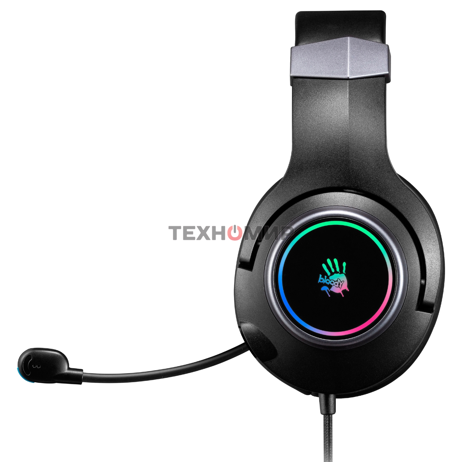 Гарнитура проводная с микрофоном A4Tech Bloody G350 черный 2м мониторные USB оголовье (G350 USB, BLACK)