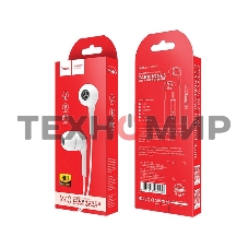 Наушники проводные-вставки с микрофоном Hoco M40 белый