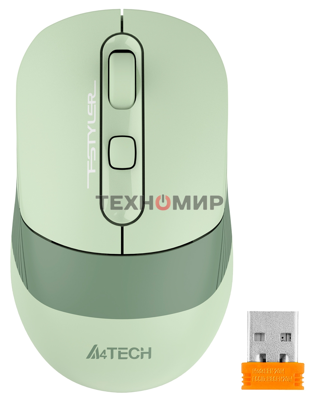 Мышь беспроводная A4Tech Fstyler FB10C зеленый, 2000 dpi, радиоканал, Bluetooth, USB, кнопки - 4