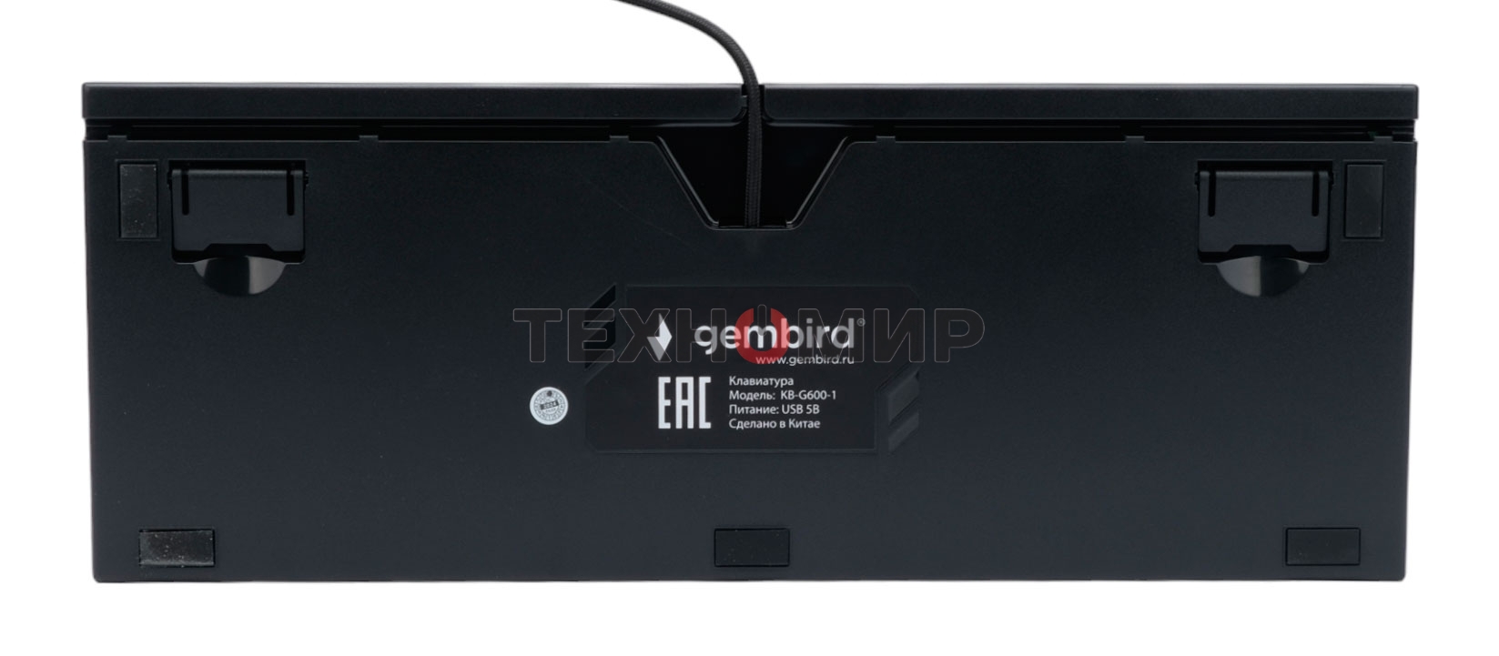 Клавиатура проводная механическая Gembird KB-G600-1, 87кл, Rainbow, коричн.свитчи, 1.8м, черная