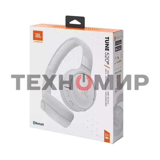 Гарнитура накладные JBL Tune 520BT белый беспроводные bluetooth оголовье