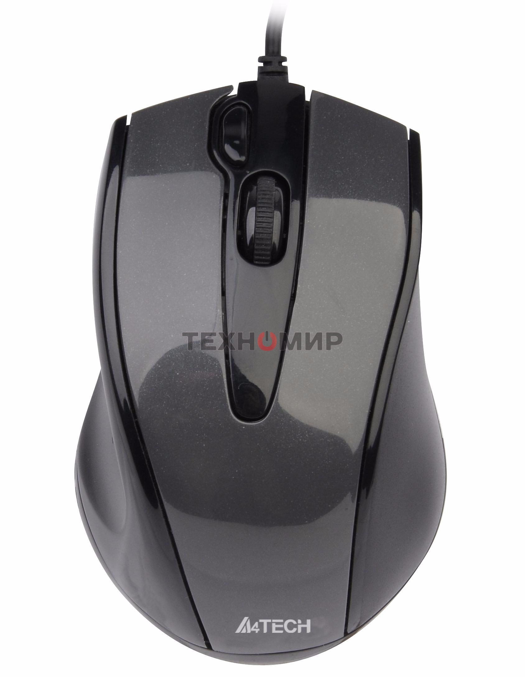 Мышь проводная A4Tech N-500F серый глянец/черный, 1200 dpi, USB, кнопки - 4