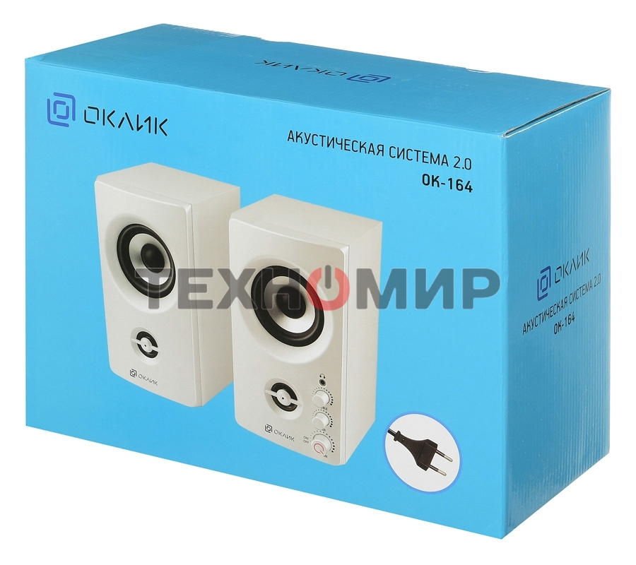 Акустическая система Oklick OK-164 2.0 белый 30Вт