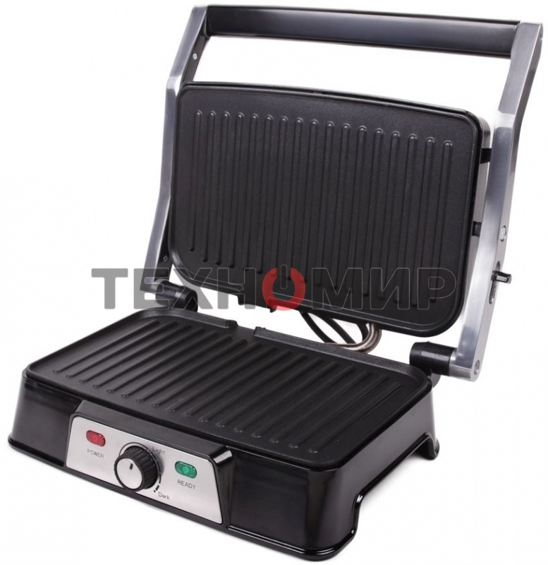 Гриль-пресс электрический Endever Grillmaster 220, серебристый/черный