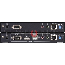 Удлинитель, KVM USB 2xDVI Single Link+AUDIO+RS232, 100 м., 1xUTP, макс.разр.1920х1200 60Hz 90м Cat5e;100м Cat6/6a/1080p 100м HDBaseT;1920x1200 150м cat6/6a LongReach HDBaseT, 2xDVI-D+2MINIJACK+DB9+USB B>3xUSB A, бп 220> 5V, ATEN CE624-AT-G