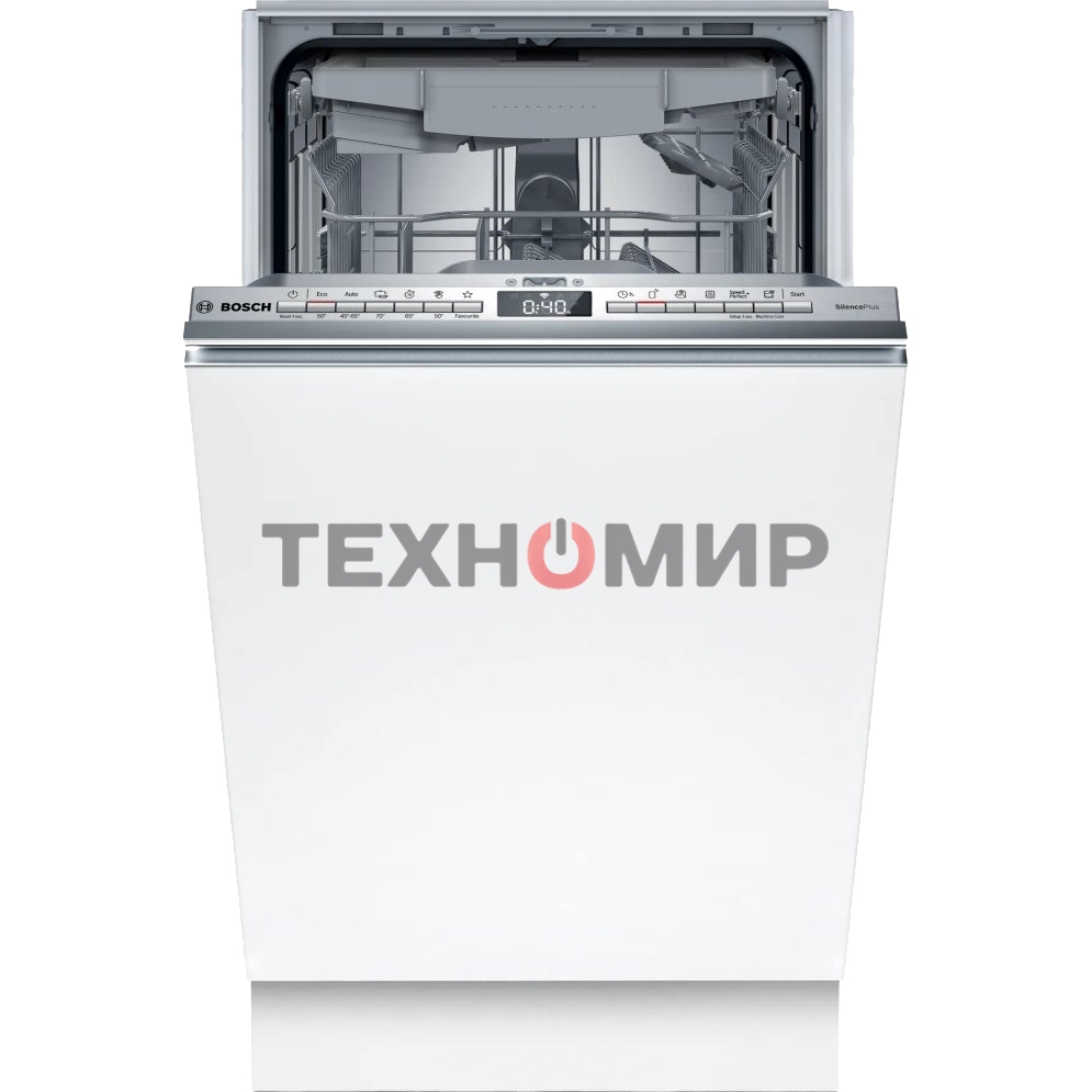 Встраиваемая посудомоечная машина Bosch SPV4HMX10E, серебристый, 44.8 см, 10 компл., 44 дБ, класс A++