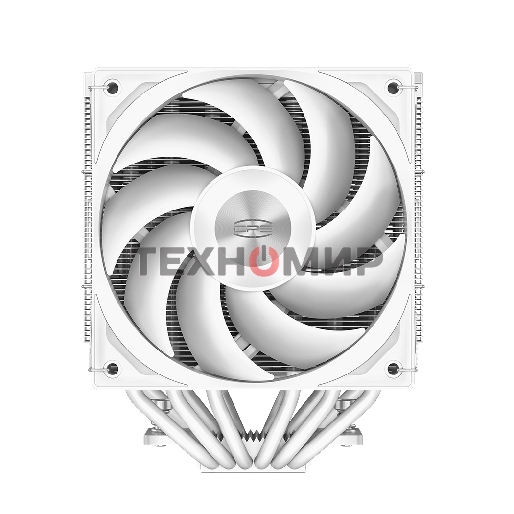 Кулер для процессора PCCooler RZ620 WH (260W, 4-pin PWM, 158мм, Al/Cu, 6x6мм, 2x120мм, 86.73CFM, 32dBA, 1800RPM, S: 1851/1700/1200/115X, AM5/AM4, белый)