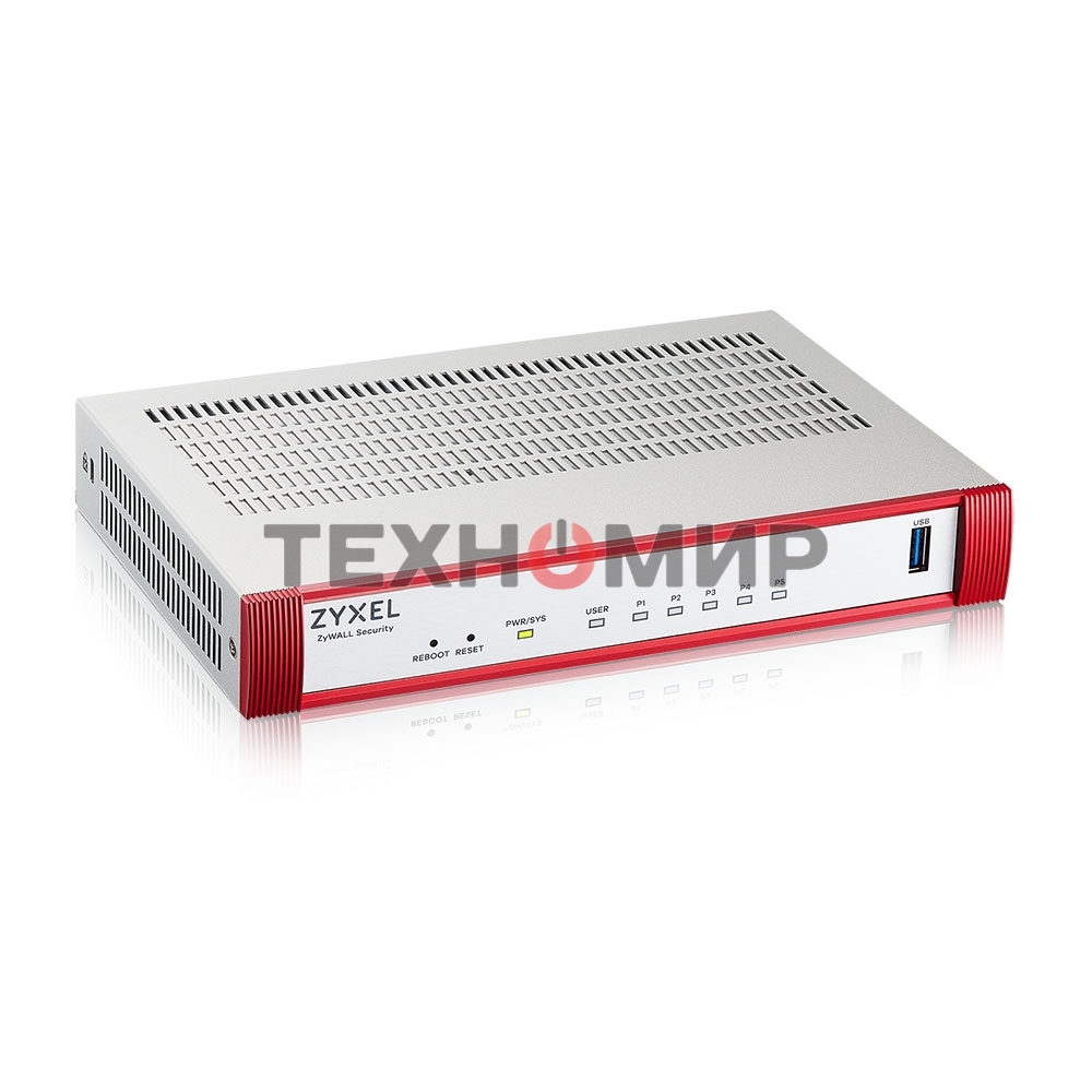 Межсетевой экран Zyxel USG FLEX 50H с подпиской Gold на 1 год (AV, CF, IDP/DPI, Sandboxing, SecuReporter), 5xRJ-45: 1G (LAN/WAN), 1xUSB3.0 **