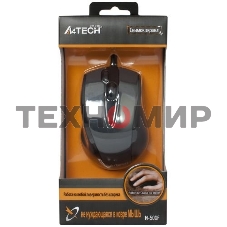 Мышь проводная A4Tech N-500F серый глянец/черный, 1200 dpi, USB, кнопки - 4