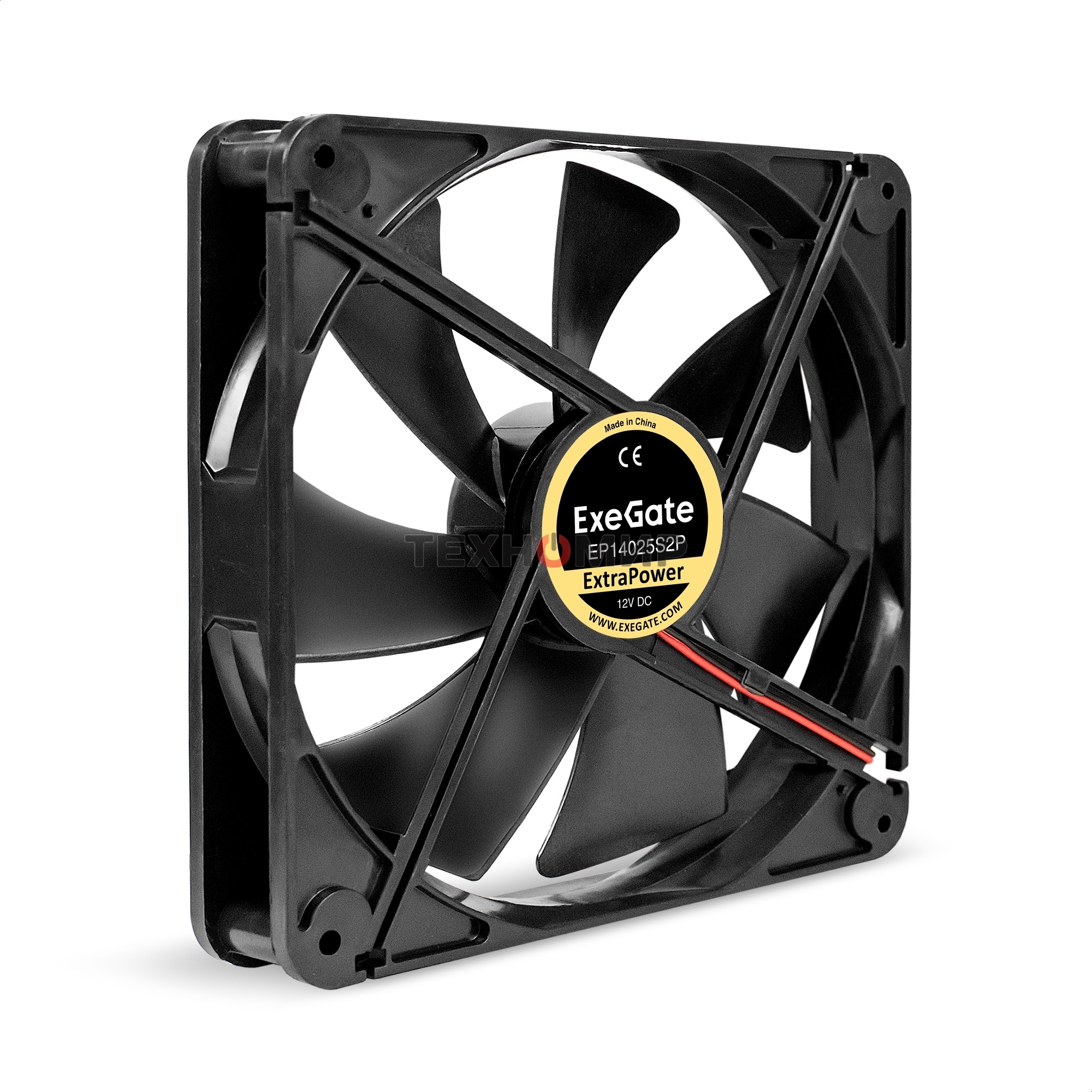 Вентилятор для корпуса ExeGate ExtraPower EP14025S2P черный, 140 мм, 1600 об/мин, 31 дБ, 2 pin