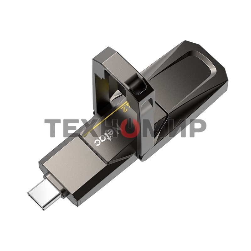 Флешка USB Netac US5 (NT03US5C-256G-32TA), 256Gb, USB 3.2/TypeC, R/W/ 550/500, черный