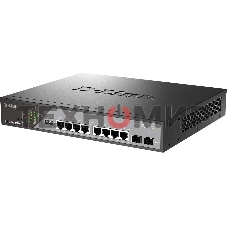 Коммутатор сетевой Smart L2 Surveillance Switch 8х1000Base-T PoE 802.3bt 90W, 2x1000Base-X SFP, PoE Budget 242W, Long-range PoE up to 250m