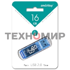 Флешка USB Smartbuy Glossy series Blue (SB16GbGS-B), 16Gb, USB 2.0, R/W 25/15, синий