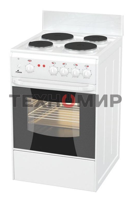 Плита электрическая Flama AE 1402 W белый, конфорок 4 шт, духовка 50 л, 50 см x 85 см x 60 см