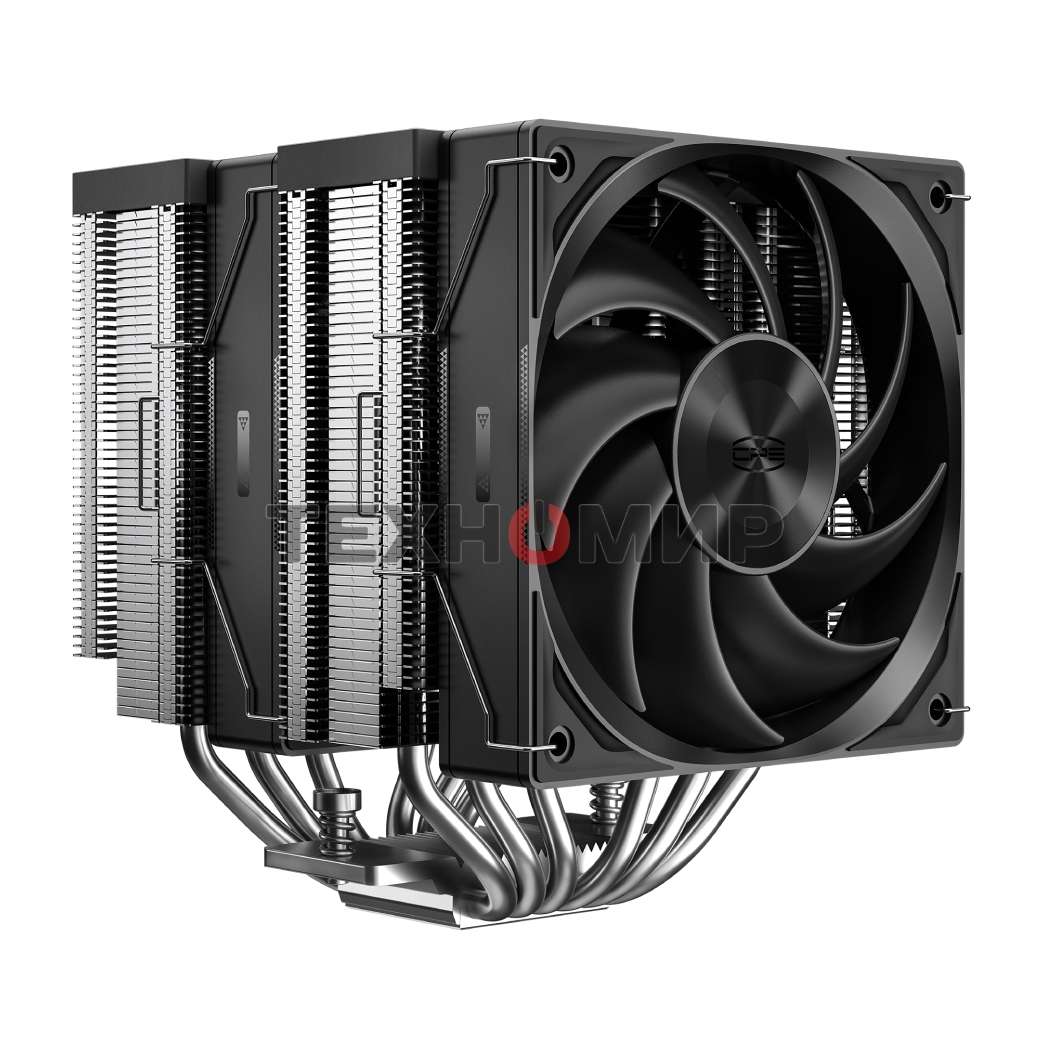 Кулер для процессора PCCooler RZ620 BK (260W, 4-pin PWM, 157.5мм, Al/Cu, 6x6мм, 1x120мм, 86.73CFM, 32dBA, 2200RPM, S: 1851/1700/1200/115X, AM5/AM4, черный)